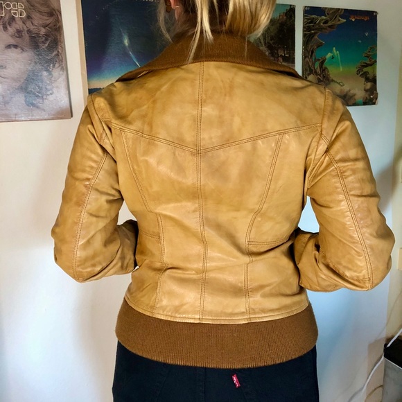 Black river genuine leather bomber jacket.